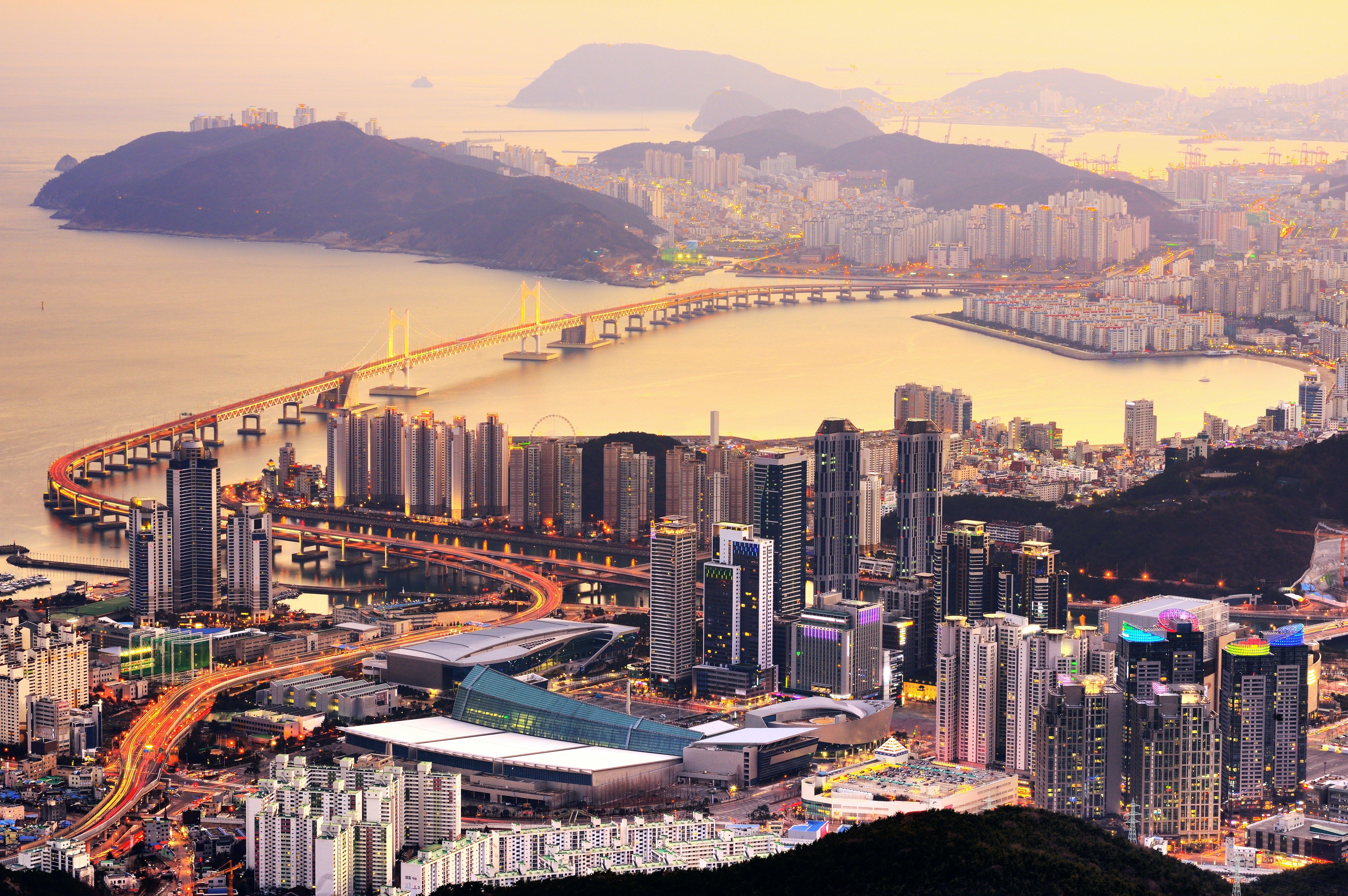 Busan coastal cityscape during cooler season travel