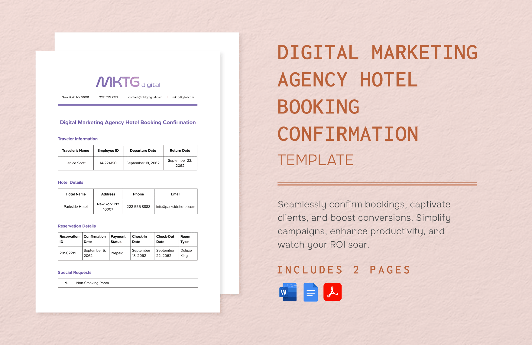 Hotel reservation planning with booking details and travel documents