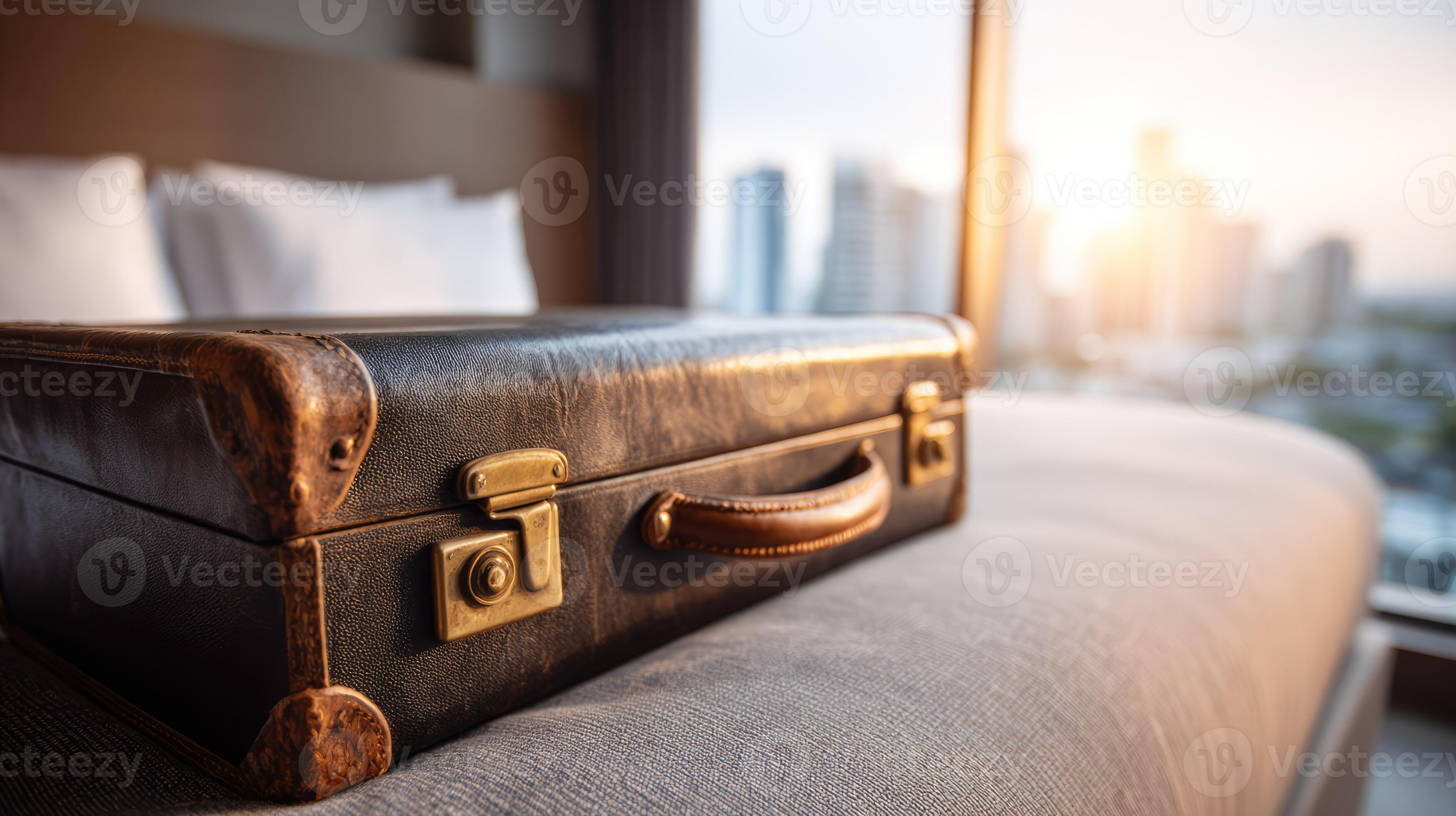 Traveler arriving at a hotel with luggage during a multi-city trip