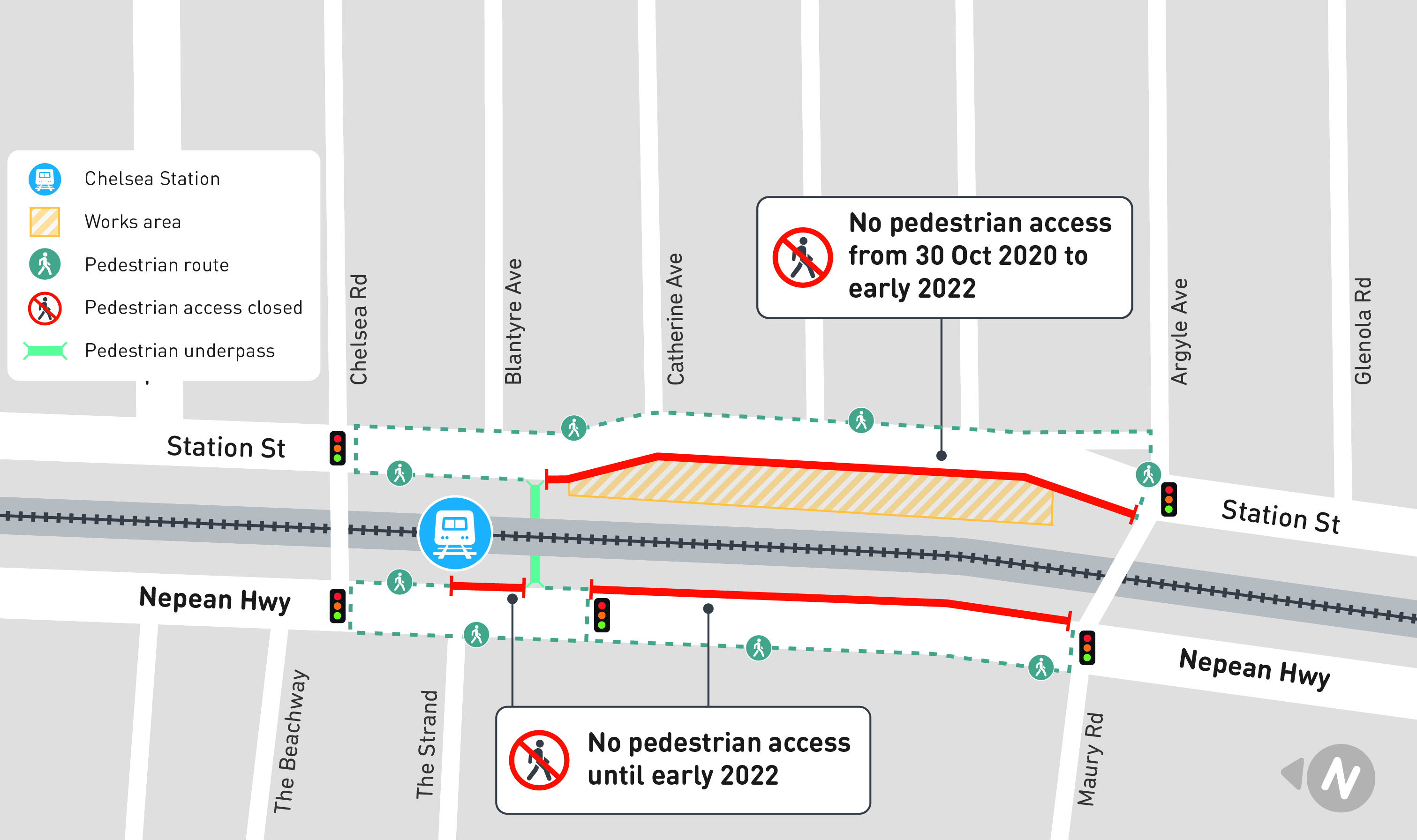 Public transport access near a hotel neighborhood