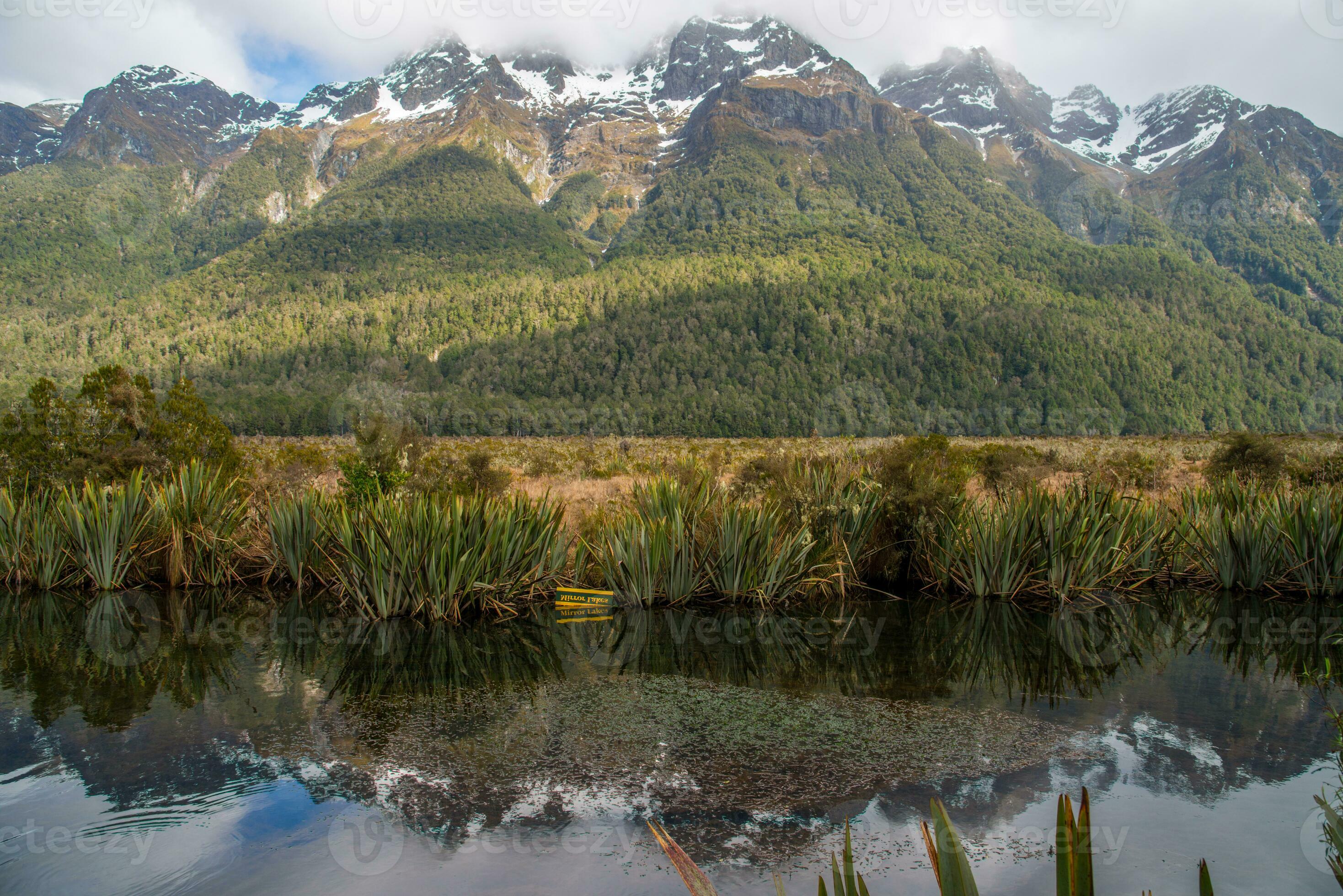 Coastal and mountain scenery on New Zealand South Island