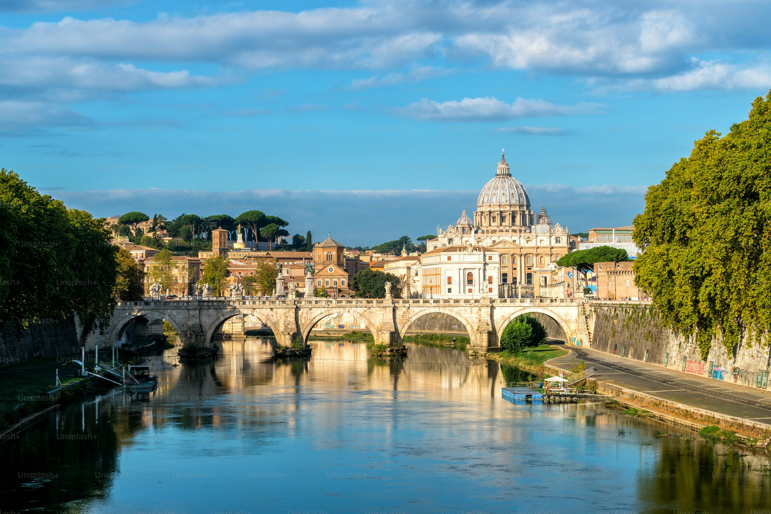 Historic central Rome with travelers exploring on foot