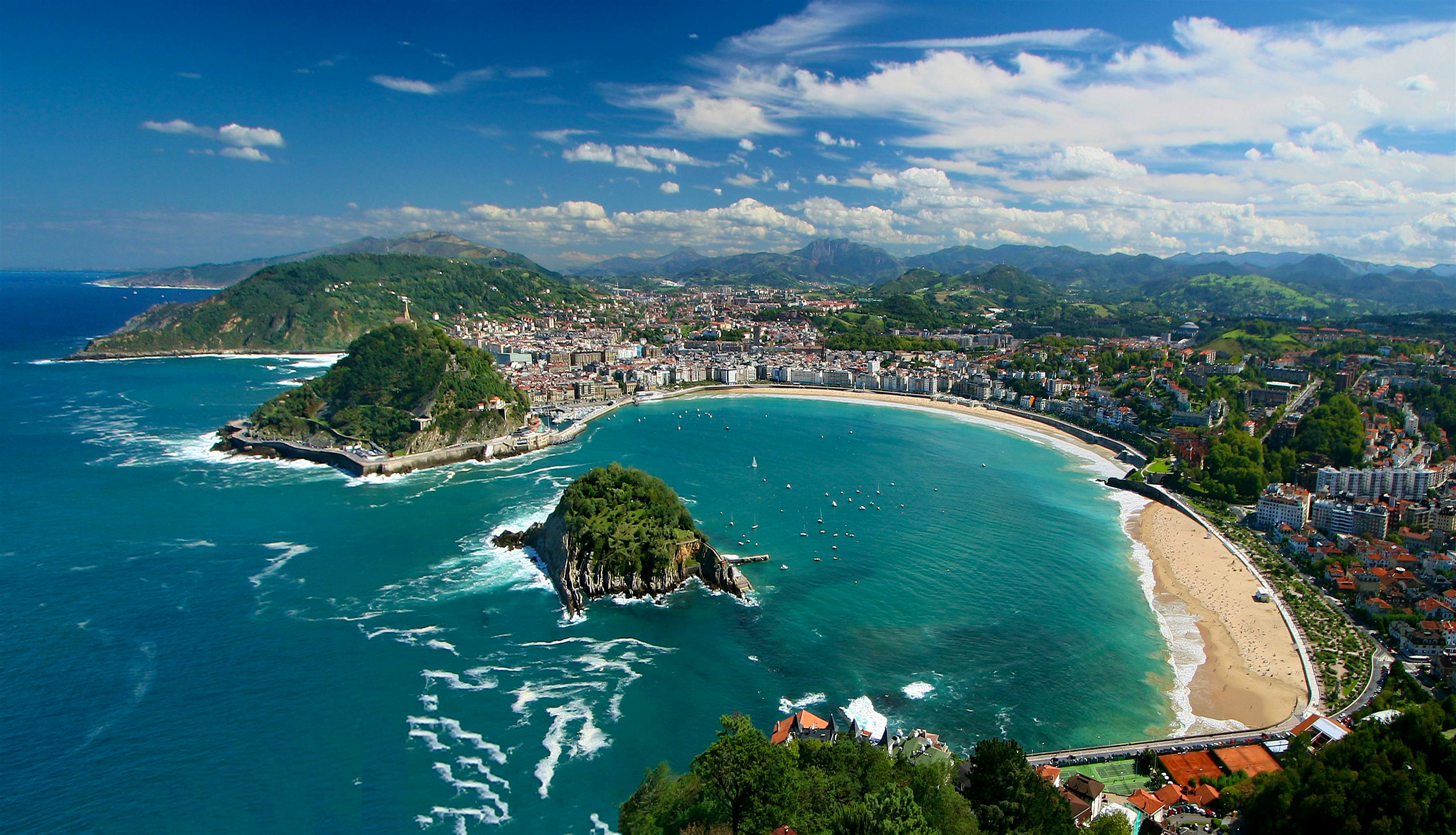 San Sebastian waterfront during cooler off-season travel