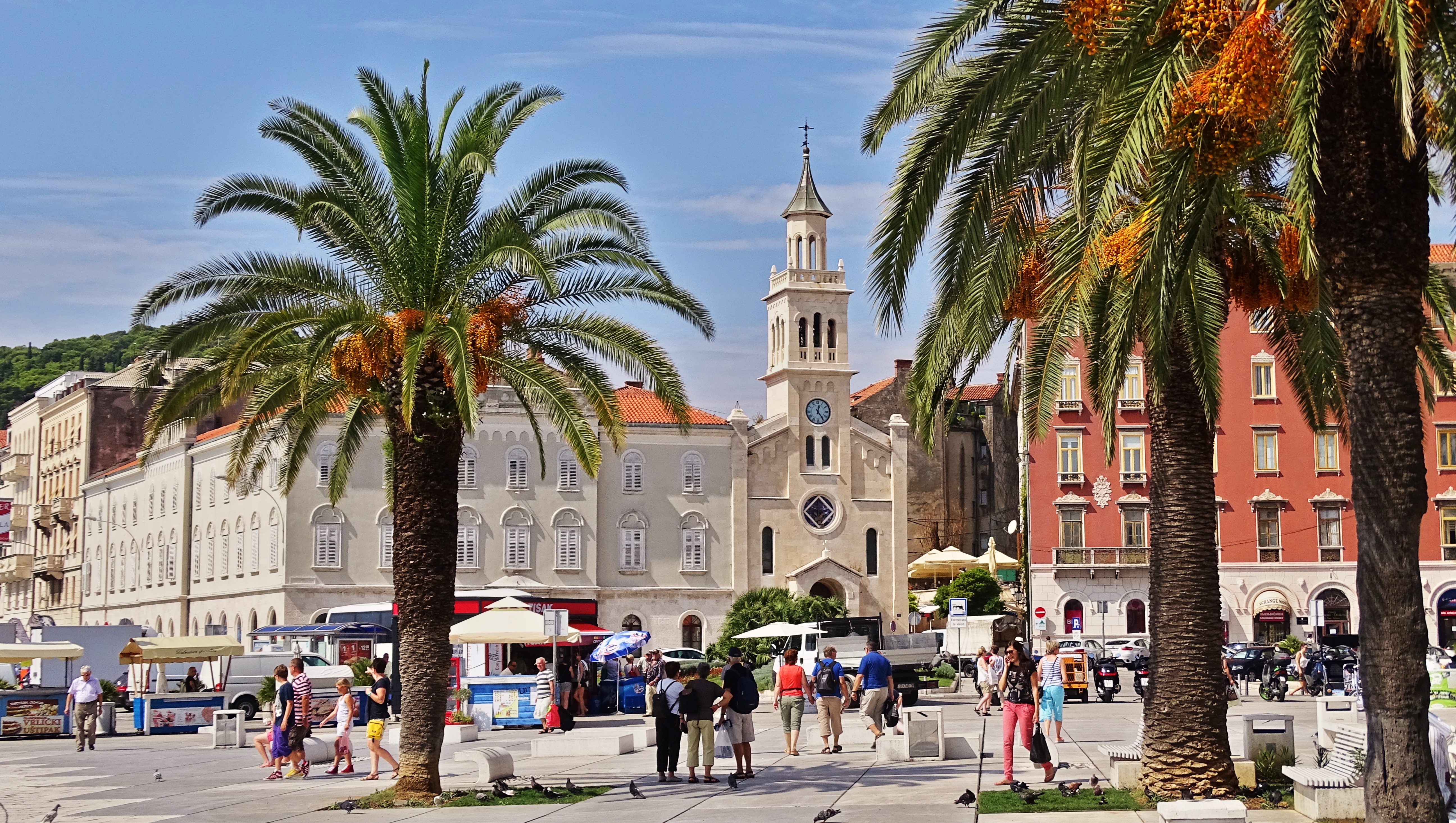 Split Croatia historic waterfront outside peak summer