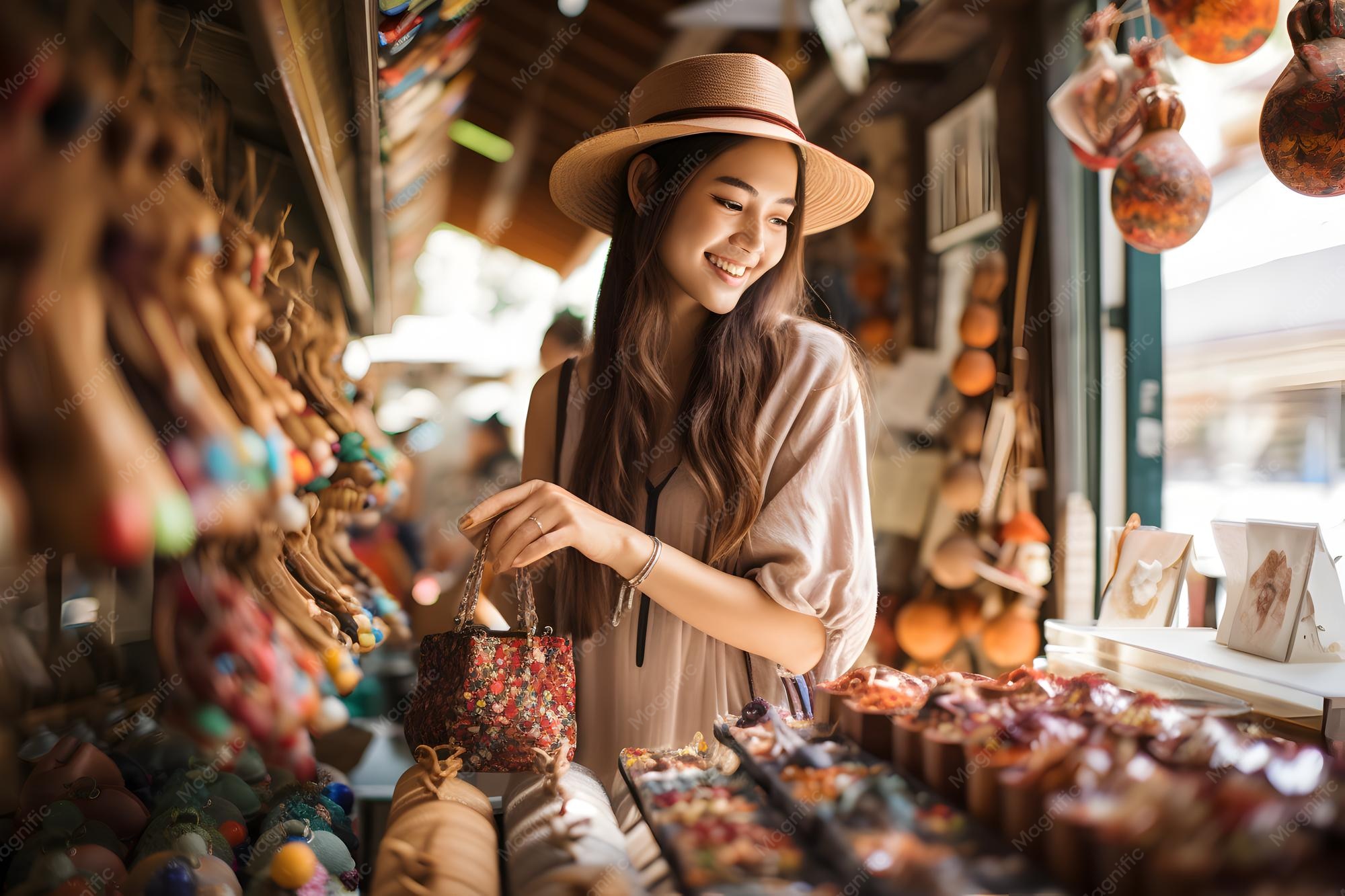 Traveler purchasing a locally made souvenir directly from an artisan