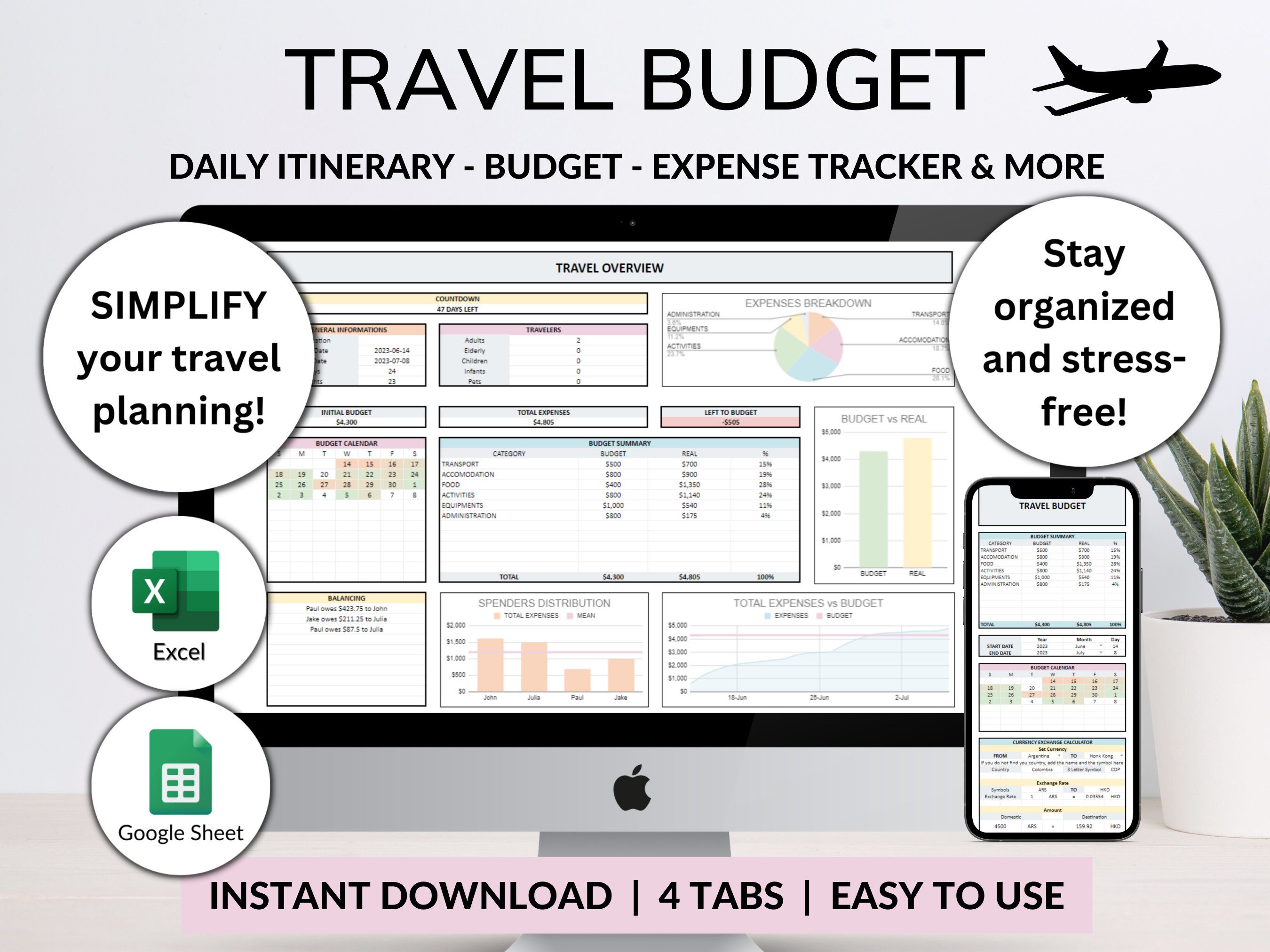 Traveler building a realistic vacation budget before booking