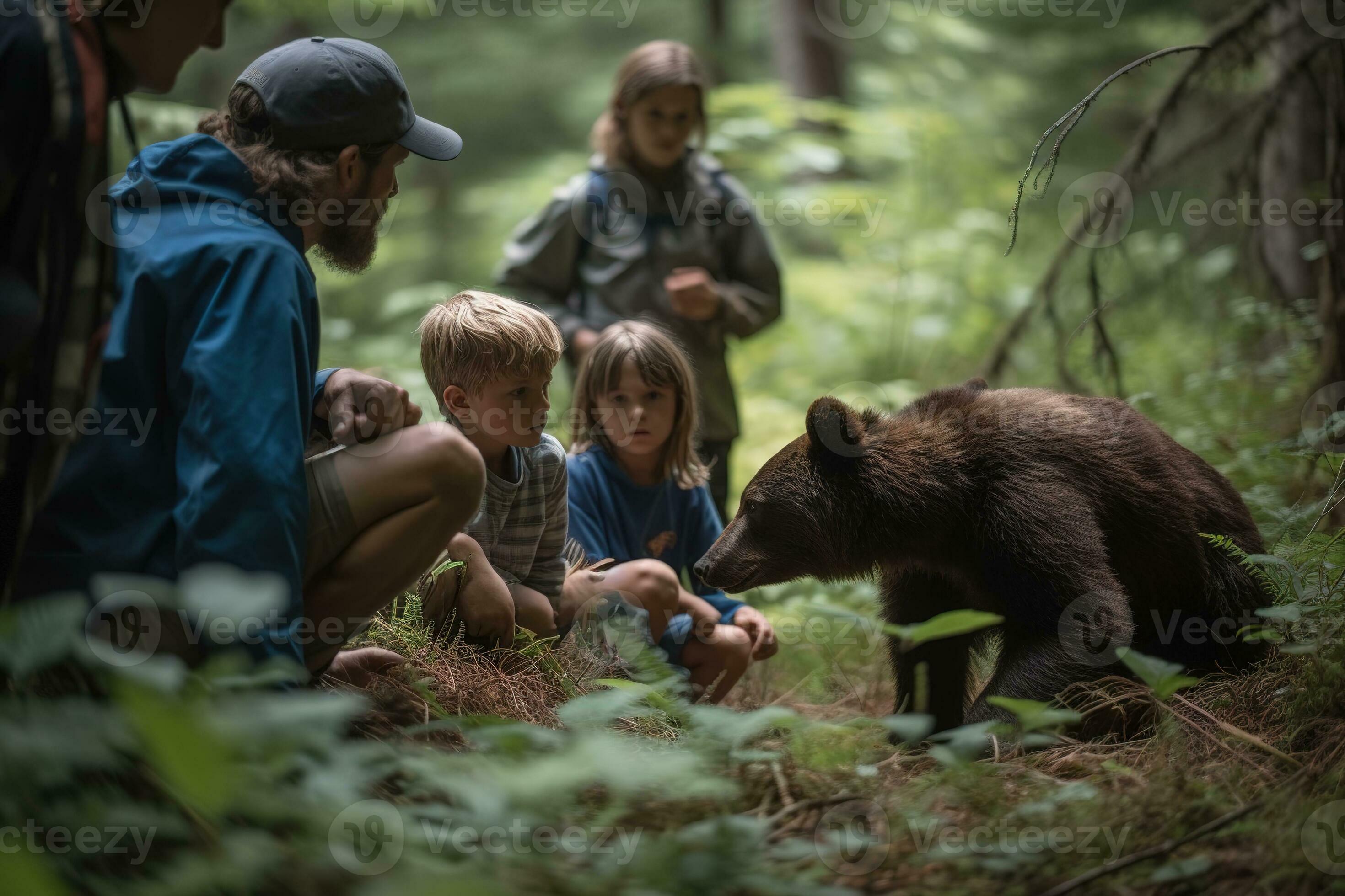 Visitor maintaining safe distance from a wild animal in a protected area
